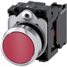 Siemens SIRIUS ACT 3SU11 Series Push Button Complete Unit, Panel Mount, 22 mm Cutout Red, SPST, IP66 3SU1150-0AB20-1CA0