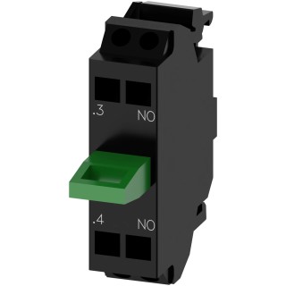 Siemens SIRIUS ACT 3SU14 Series Contact Block 500 V AC/DC, 10A Current Rating, Spring Terminal, 1 NO 3SU1400-2AA10-3BA0