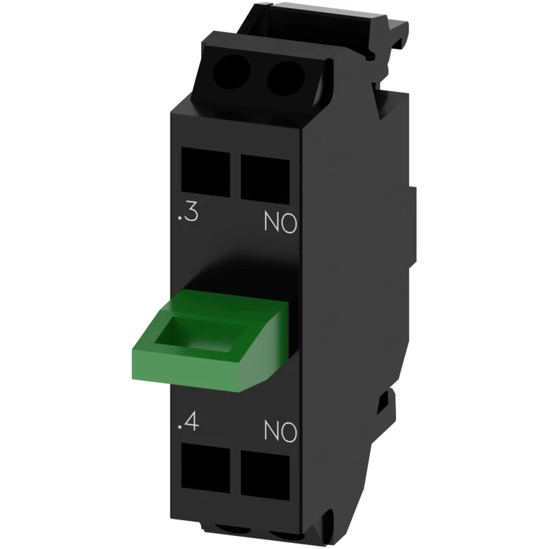 Siemens SIRIUS ACT 3SU14 Series Contact Block 500 V AC/DC, 10A Current Rating, Spring Terminal, 1 NO 3SU1400-2AA10-3BA0