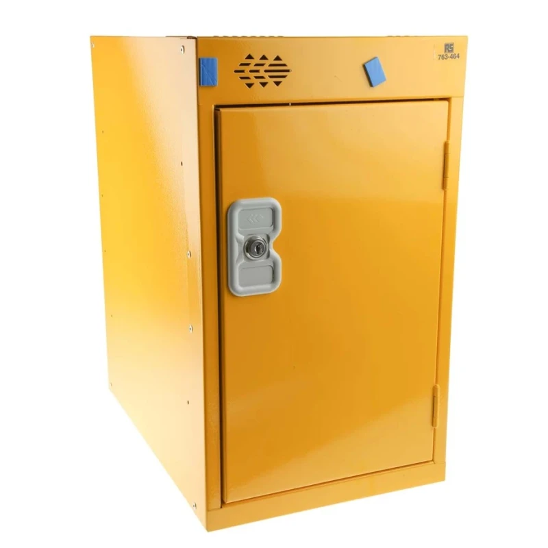 RS PRO 1 Door Steel Yellow Locker 480 mm x 300 mm x 450 mm 763-464