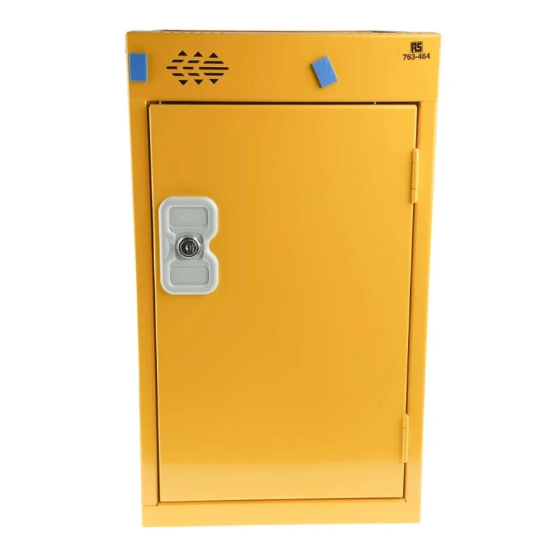 RS PRO 1 Door Steel Yellow Locker 480 mm x 300 mm x 450 mm 763-464
