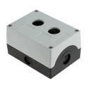 Siemens Grey Plastic SIRIUS ACT Push Button Enclosure, 2 Hole 22 mm Diameter, 85x114x64 mm 3SU1802-0AA00-0AB1
