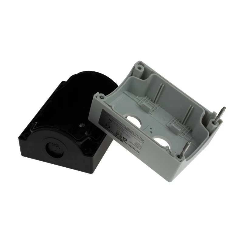 Siemens Grey Plastic SIRIUS ACT Push Button Enclosure, 2 Hole 22 mm Diameter, 85x114x64 mm 3SU1802-0AA00-0AB1