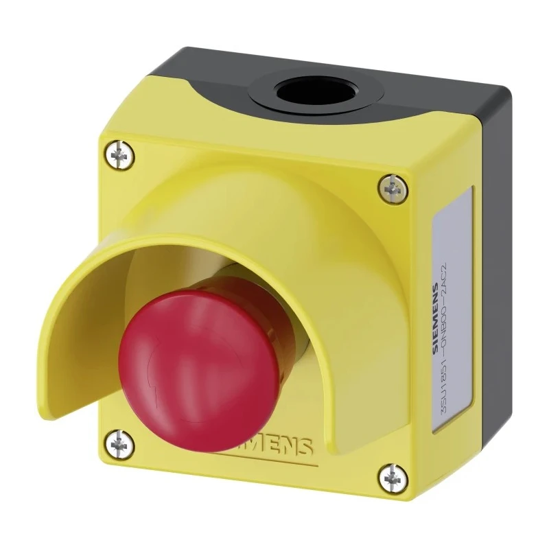 Siemens SIRIUS ACT Surface Mount Twist Release Emergency Stop Push Button 2 NC IP66/IP67/IP69K 3SU1851-0NB00-2AC2