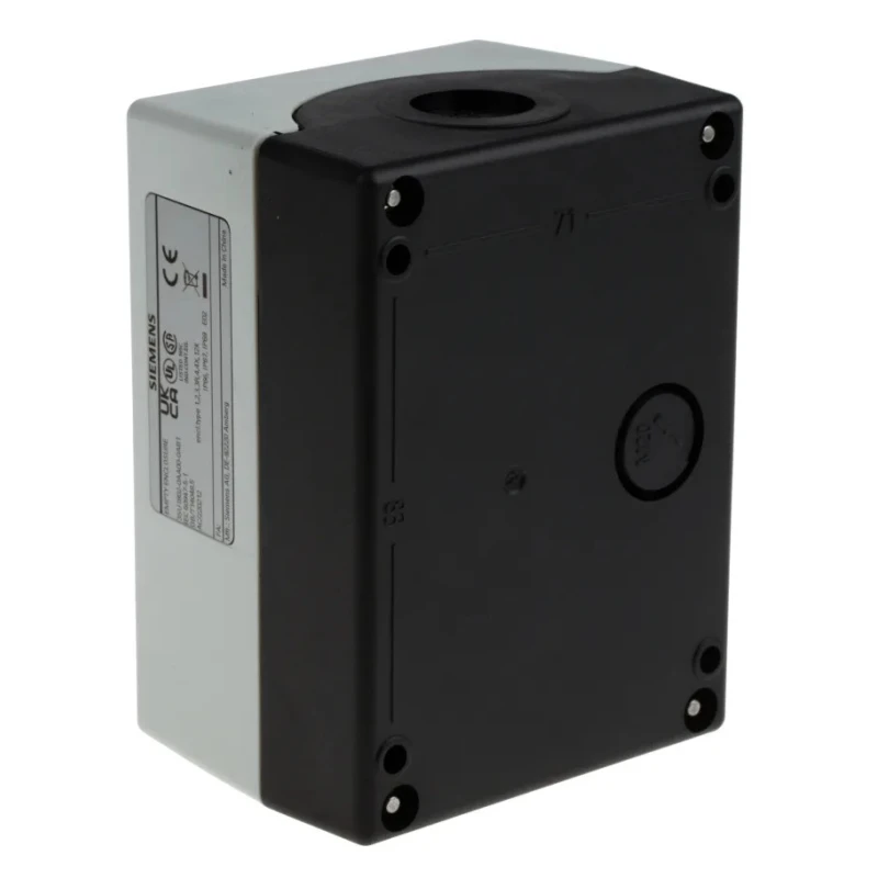 Siemens Grey Plastic SIRIUS ACT Push Button Enclosure, 2 Hole 22 mm Diameter, 85x114x64 mm 3SU1802-0AA00-0AB1