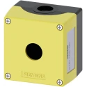 Siemens Yellow Plastic SIRIUS ACT 3SU18 Push Button Enclosure 1 Hole 22mm Diameter 3SU1801-0AA00-0AA2