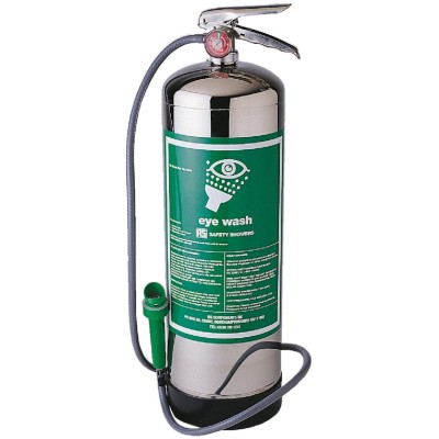 Hughes Portable Eyewash Spray Eye Wash Unit Stainless Steel Cylinder 9 Litres Capacity STD-28G