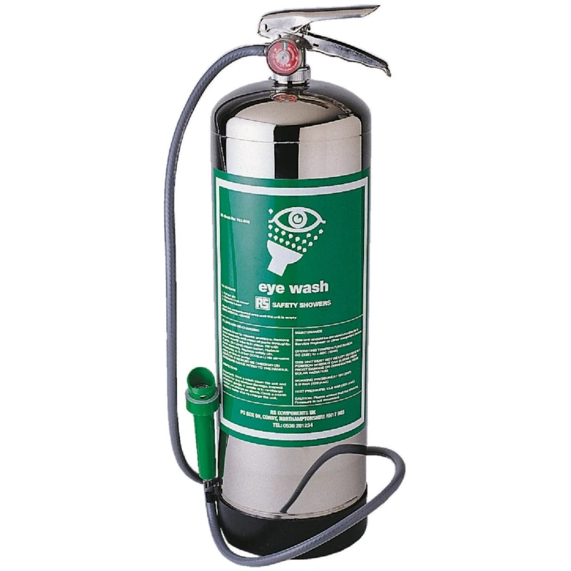 Hughes Portable Eyewash Spray Eye Wash Unit Stainless Steel Cylinder 9 Litres Capacity STD-28G