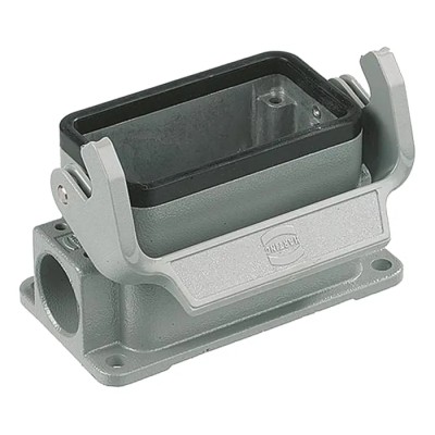 HARTING Han B HMC Range Heavy Duty Power Connector Housing 16B Bulkhead Surface Mount Die Cast Aluminium IP65 19302161291