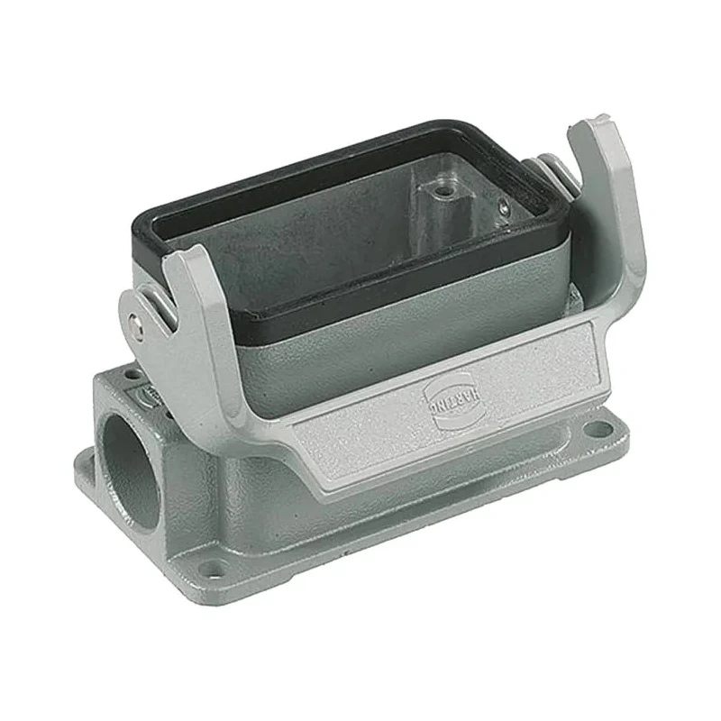 HARTING Han B HMC Range Heavy Duty Power Connector Housing 16B Bulkhead Surface Mount Die Cast Aluminium IP65 19302161291