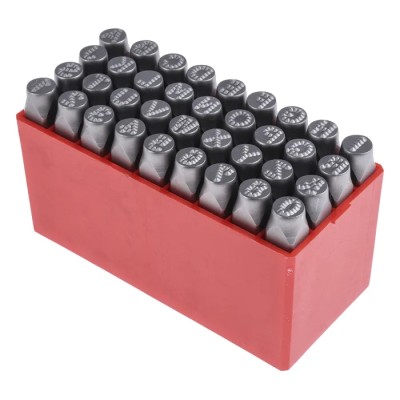 RS Pro 8 mm x 36 Piece Engraving Letter Punch Set Chrome Vanadium Steel HRC 58-60 875-4786