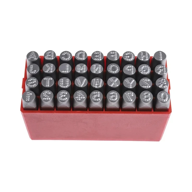 RS Pro 8 mm x 36 Piece Engraving Letter Punch Set Chrome Vanadium Steel HRC 58-60 875-4786