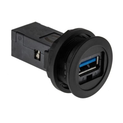 HARTING Straight Panel Mount Female USB Type A to A Connector 1 Port 30V 1.5A USB 3.0 09454521904