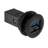 HARTING Straight Panel Mount Female USB Type A to A Connector 1 Port 30V 1.5A USB 3.0 09454521904
