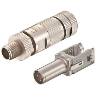 HARTING Circular Connector, 4 Contacts, Cable Mount, M12 Connector Plug Male, 57V, 1.18A, Zinc Housing, IP65 20820050001