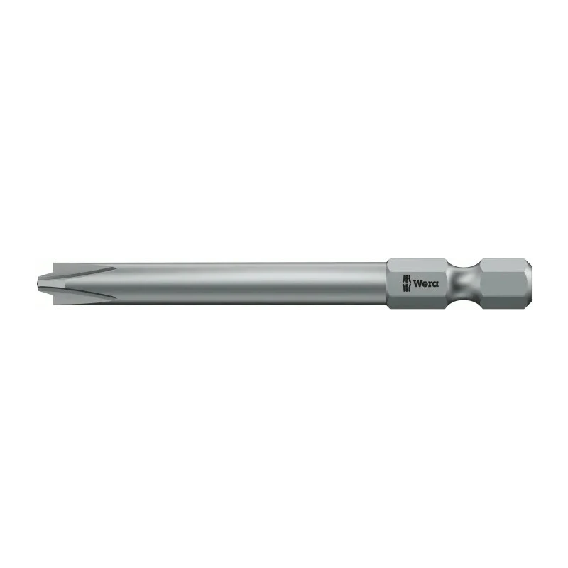 Wera Plus Minus Screwdriver Bit Stainless Steel Chrome Plated Hex Drive 0.25 mm Tip PH2 1-Piece 05059721001