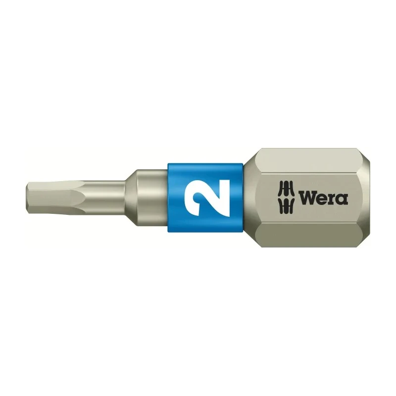 Wera Hex Screwdriver Bit Stainless Steel 2 mm Size, 6.35 mm Hex Drive, 25 mm Length 05071071001
