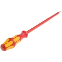 Wera Insulated Screwdriver, 200 mm Blade VDE 1000V Approved, Chrome Plated Stainless Steel Blade, Ergonomic Grip 05006121001