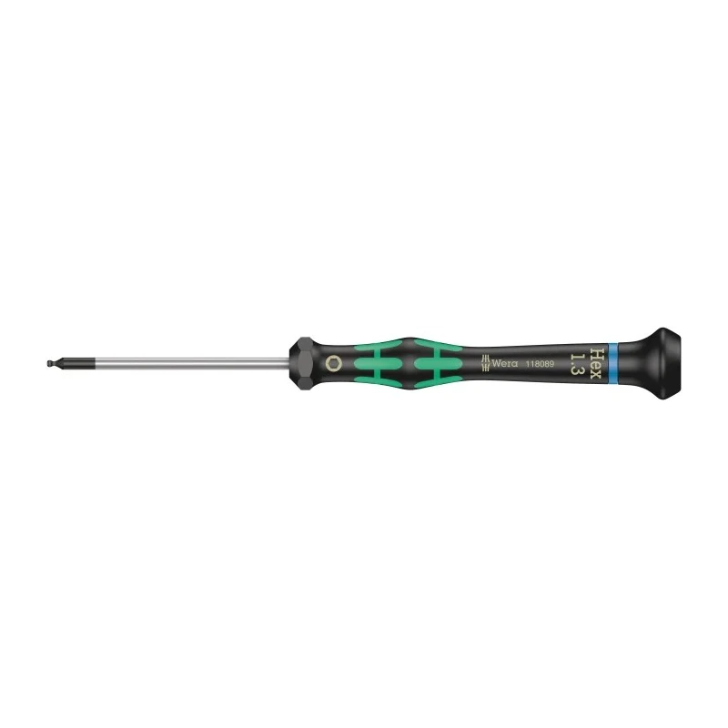 Wera Precision Screwdriver 1.3 mm Tip, 157 mm Overall 05118089001