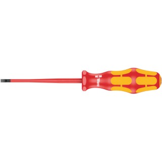 Wera Insulated Screwdriver with 100 mm Blade, 198 mm Overall Length, VDE 1000V Approved, Hardwearing Plastic 05006441001