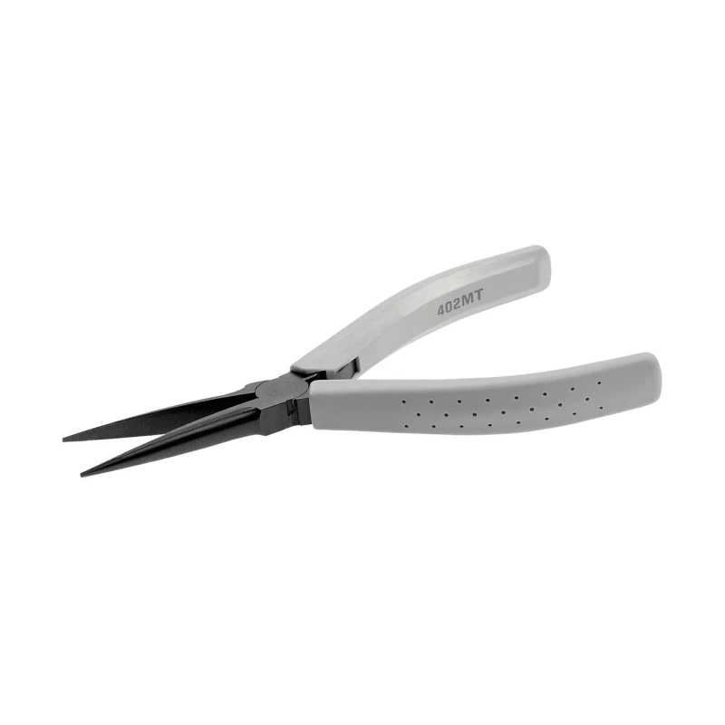 Facom Micro-Tech 1-Piece Half Round Nose Pliers Needle Nose Steel Chrome Finish Comfort Grip 160mm Overall 48mm Jaw 402.MT