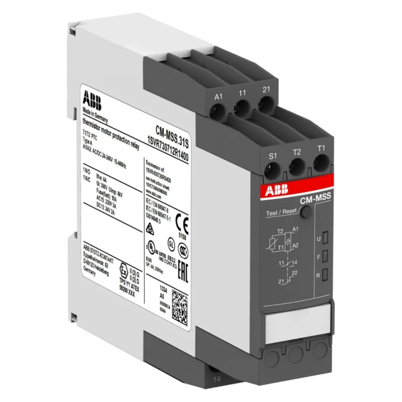 ABB Monitoring Relay, SPDT Contact Configuration, DIN Rail Mount, 24 V DC and AC Supply, CM-MSS 1SVR740712R1400 CM-MSS.31P