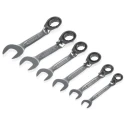 Bahco Ratchet Spanner Set 6 Pieces 8 To 19 mm Alloy Steel Chrome Finish 10RM/SH6