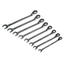 Bahco Ratchet Spanner Set 8-Piece, Sizes 5/16 To 3/4 Inch, Chrome Finished Alloy Steel 1RZ/SH8