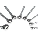 Bahco Ratchet Spanner Set 8-Piece, Sizes 5/16 To 3/4 Inch, Chrome Finished Alloy Steel 1RZ/SH8