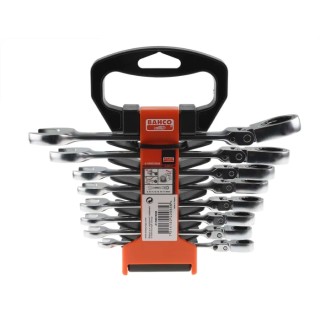 Bahco Hinged Ratchet Combination Spanner Set 8 To 19 mm Alloy Steel Chrome Finish 41RM/SH8