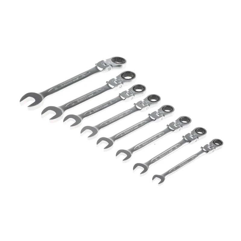 Bahco Hinged Ratchet Combination Spanner Set 8 To 19 mm Alloy Steel Chrome Finish 41RM/SH8