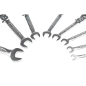 Bahco Hinged Ratchet Combination Spanner Set 8 To 19 mm Alloy Steel Chrome Finish 41RM/SH8