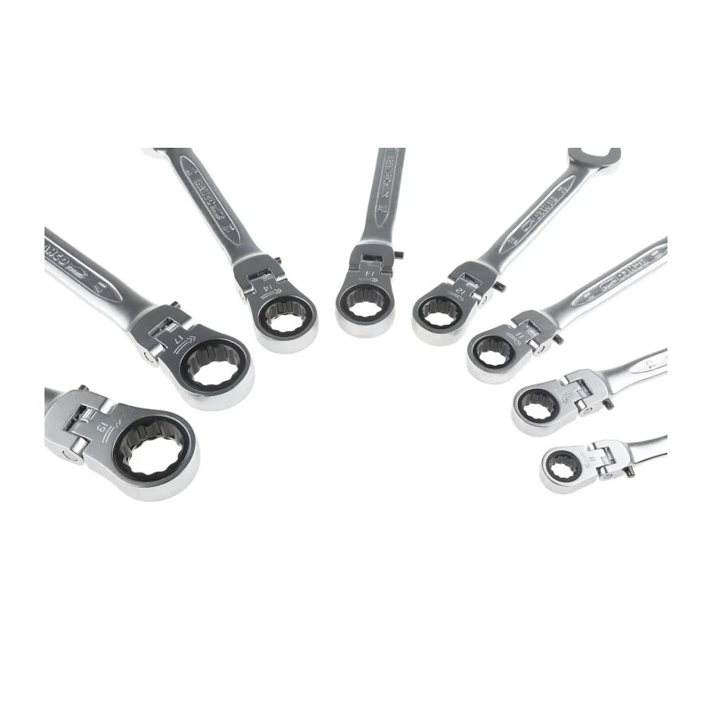 Bahco Hinged Ratchet Combination Spanner Set 8 To 19 mm Alloy Steel Chrome Finish 41RM/SH8