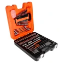 Bahco 108-Piece 1/2 in, 1/4 in Standard Socket Set Alloy Steel Matt Finish S108