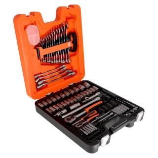 Bahco 108-Piece 1/2 in, 1/4 in Standard Socket Set Alloy Steel Matt Finish S108