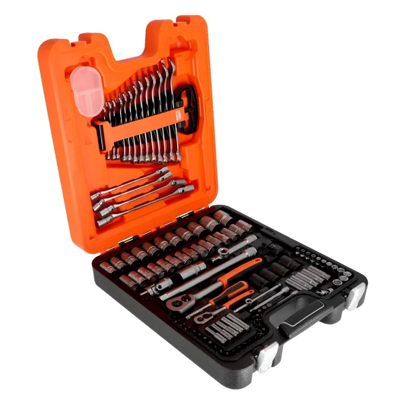 Bahco 108-Piece 1/2 in, 1/4 in Standard Socket Set Alloy Steel Matt Finish S108