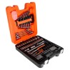 Bahco 108-Piece 1/2 in, 1/4 in Standard Socket Set Alloy Steel Matt Finish S108