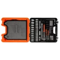 Bahco 108-Piece 1/2 in, 1/4 in Standard Socket Set Alloy Steel Matt Finish S108