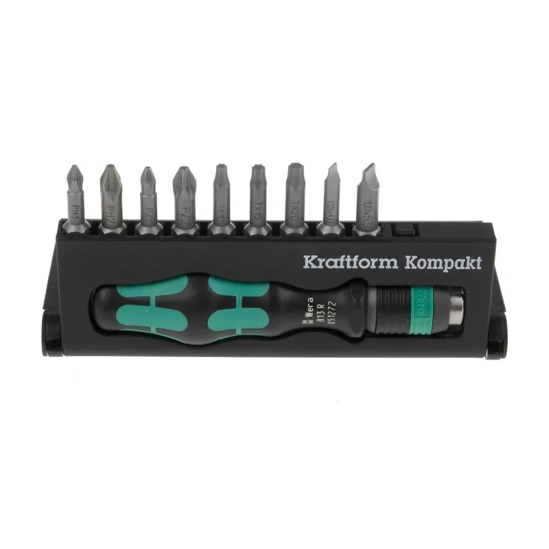 Wera Hexagon, Pozidriv, Slotted, Phillips, Torx Interchangeable Standard Screwdriver Set, 11-Piece 05056653001