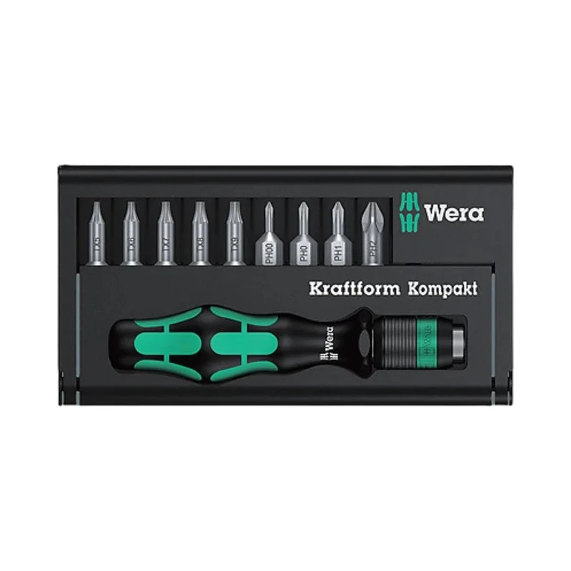 Wera Hexagon, Pozidriv, Slotted, Phillips, Torx Interchangeable Standard Screwdriver Set, 11-Piece 05056653001
