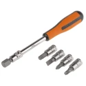 Bahco 108-Piece 1/2 in, 1/4 in Standard Socket Set Alloy Steel Matt Finish S108