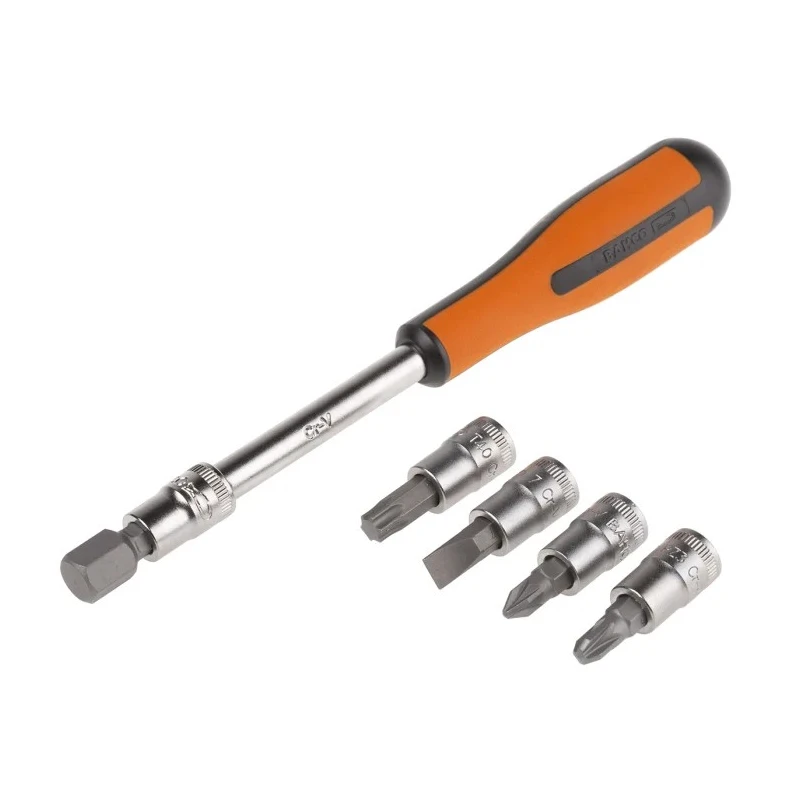 Bahco 108-Piece 1/2 in, 1/4 in Standard Socket Set Alloy Steel Matt Finish S108