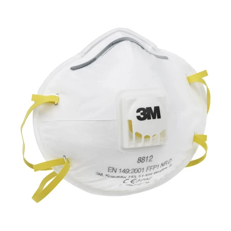 3M 8000 Series FFP1 Disposable Valved Face Mask with Adjustable Nose Clips 10 Per Pack FFP1 