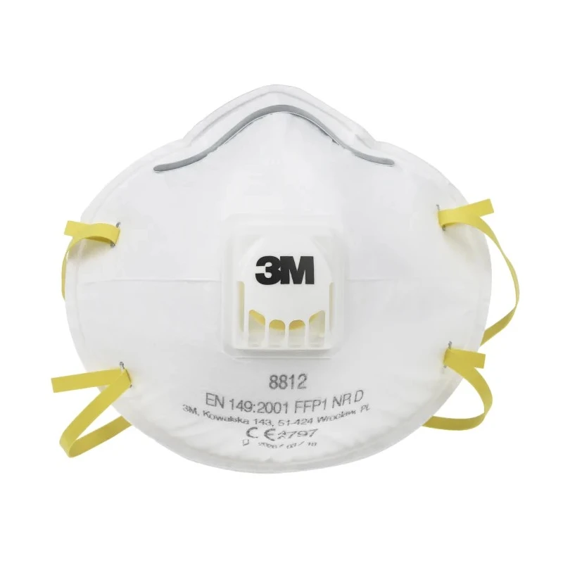 3M 8000 Series FFP1 Disposable Valved Face Mask with Adjustable Nose Clips 10 Per Pack FFP1 