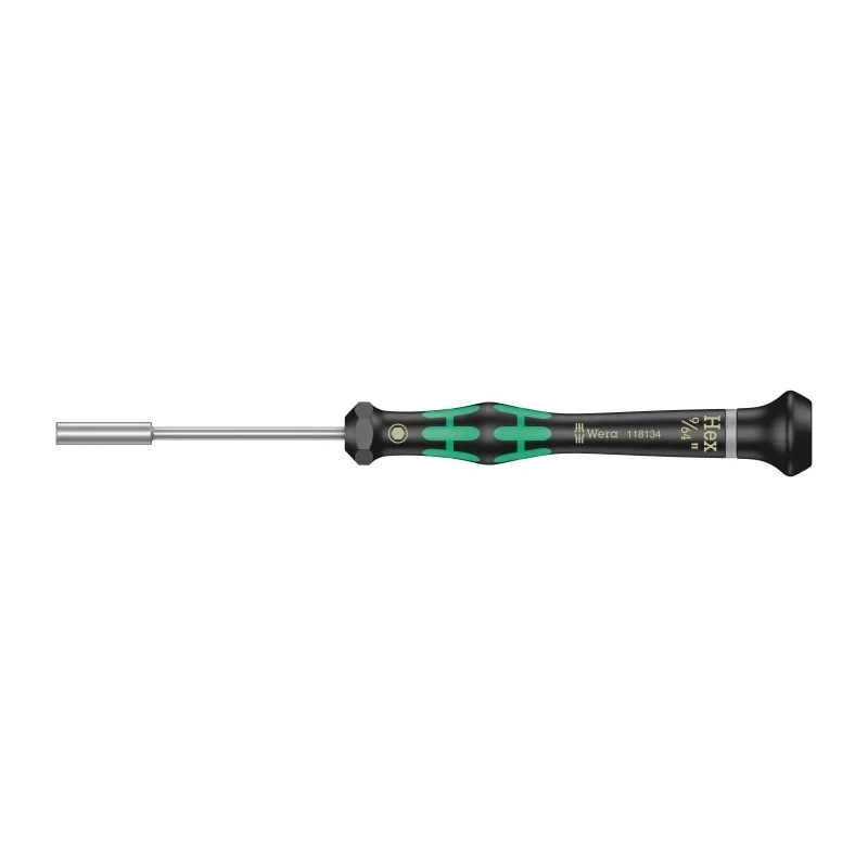 Wera Hexagon Nut Driver, 9/64 in Tip, 60 mm Blade, 157 mm Overall 05118134001