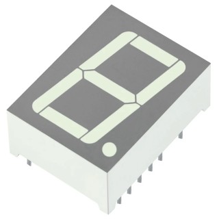Kingbright 1 Digit 7 Segment LED Display Green Anode Right Side 20.3 mm SA08-21CGKWA