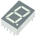 Kingbright 1 Digit 7 Segment LED Display Cathode Red 110mcd Right Side Orientation 13.2mm Height SC52-11SURKWA