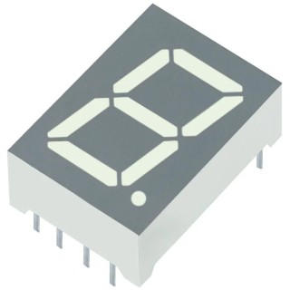 Kingbright 1 Digit 7 Segment LED Display Cathode Red 110mcd Right Side Orientation 13.2mm Height SC52-11SURKWA