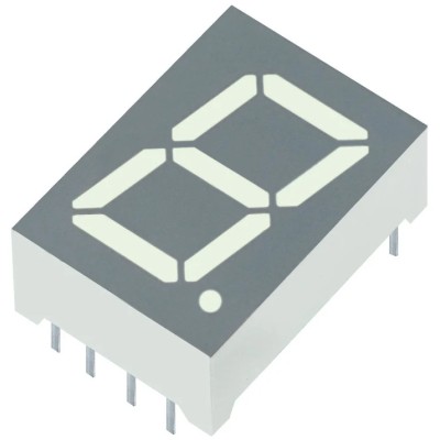 Kingbright 1 Digit 7 Segment LED Display Cathode Red 110mcd Right Side Orientation 13.2mm Height SC52-11SURKWA