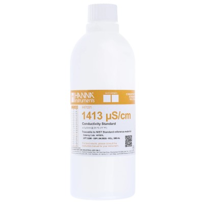 Hanna Instruments Buffer Solution Conductivity 1413 μS/cm, 460 ml Bottle, pH 7 HI7031L